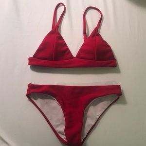 NWT - red bikini set. small top and bottoms